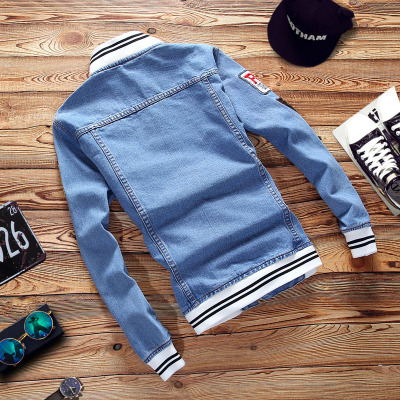 High quality Mens Denim Jacket Casual Slim Fit Stand Collar Pilot Zipper Male Streetwear Men Loose Jean Coats