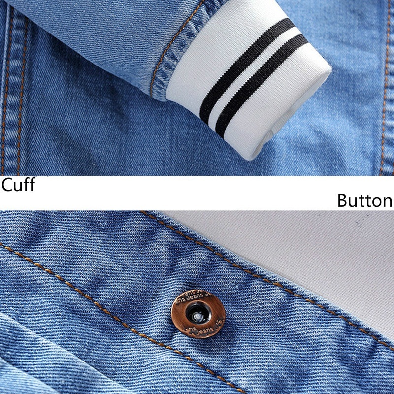 High quality Mens Denim Jacket Casual Slim Fit Stand Collar Pilot Zipper Male Streetwear Men Loose Jean Coats