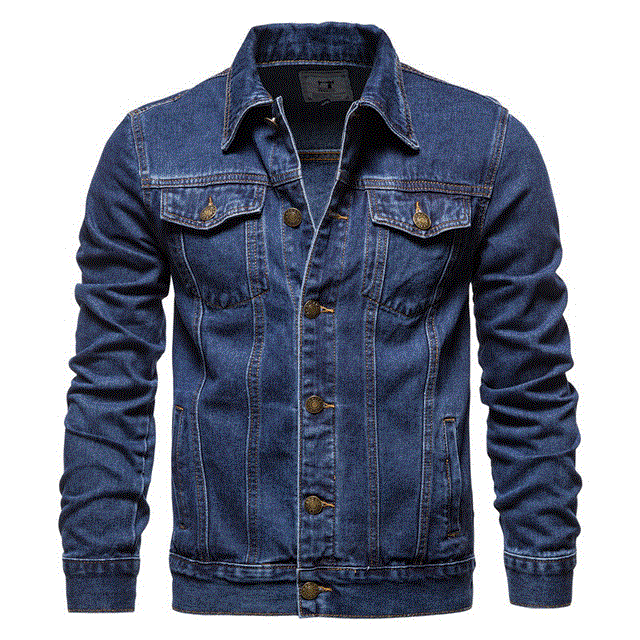Autumn New Style Boutique Pure Cotton Fashion Blue Black Mens Casual Denim Jacket Slim Cowboy Coat