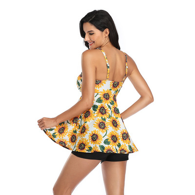 High quality Swimsuit Women Plus Size Swimming Split Swimwear Beach Tankini Bikini Set Swimdress Bathing Suit