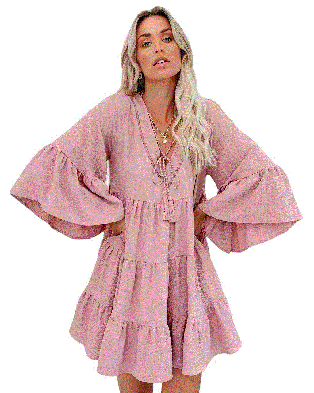 2021 High quality Summer Women Elegant Midi Sleeve Ruffle Vintage Dress Sweet V Neck Party Clothes Robe Femme dress
