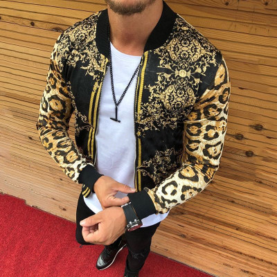 High quality Men's jacket Cardigan Zipper Bomber Spring Male Coats Casual Streetwear Stripe Slim Jackets