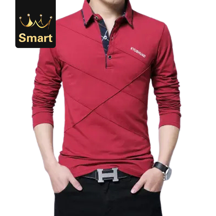 High quality Polo Shirt MenMens Long Sleeve Polo Shirts Plus Size Male Poles Solid Tee Shirt