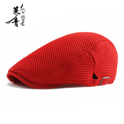 High quality Fashion  Men Women Flat Cap Mesh Summer Golf Driving Sun Beret Cabbie Breathable hat