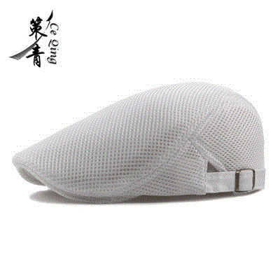 High quality Fashion  Men Women Flat Cap Mesh Summer Golf Driving Sun Beret Cabbie Breathable hat