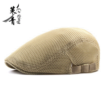 High quality Fashion  Men Women Flat Cap Mesh Summer Golf Driving Sun Beret Cabbie Breathable hat
