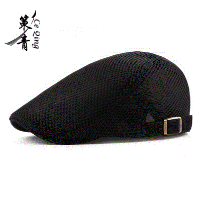 High quality Fashion  Men Women Flat Cap Mesh Summer Golf Driving Sun Beret Cabbie Breathable hat