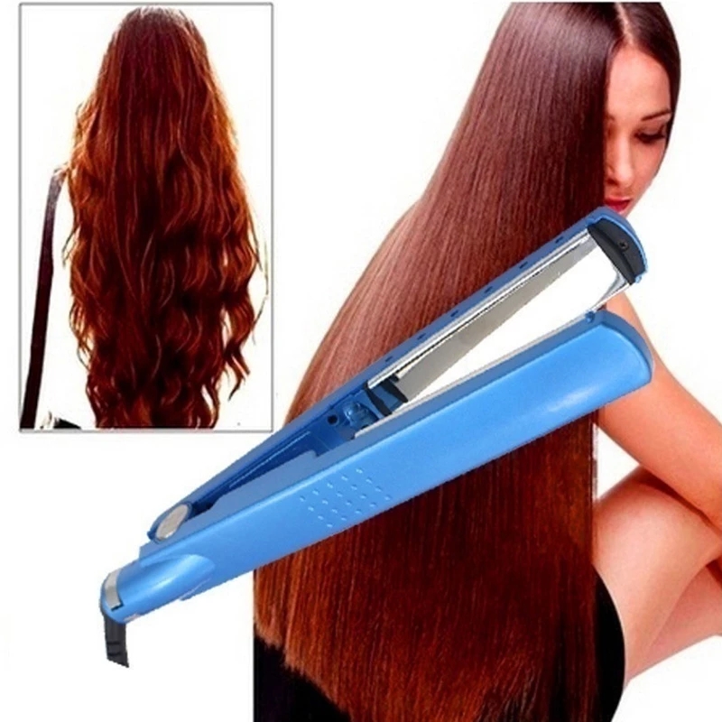 Professional Blue Hair Straightener Straightening Irons Electric Flat Iron Hot Seilling