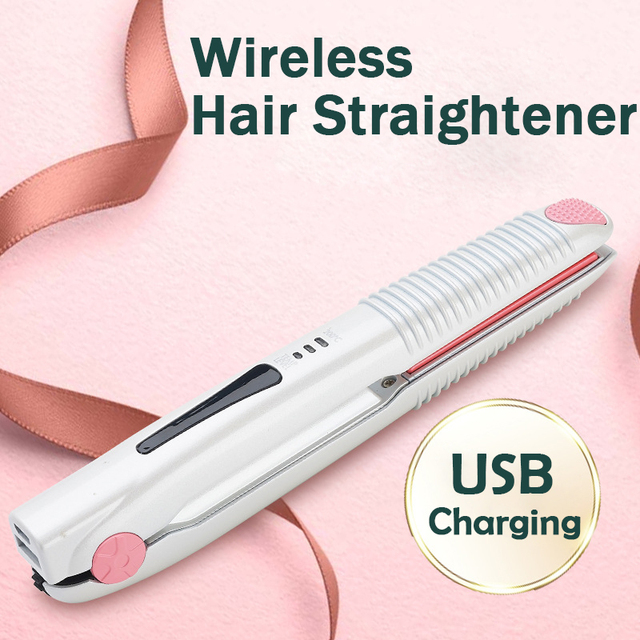 USB Cordless Hair Straightening Irons mini Hair Straightener Curler Hair Professional irons