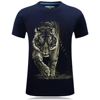 Men&apos;s Clothes T-shirts Cotton Print Summer T-Shirt Streetwear Short Sleeve Tshirt