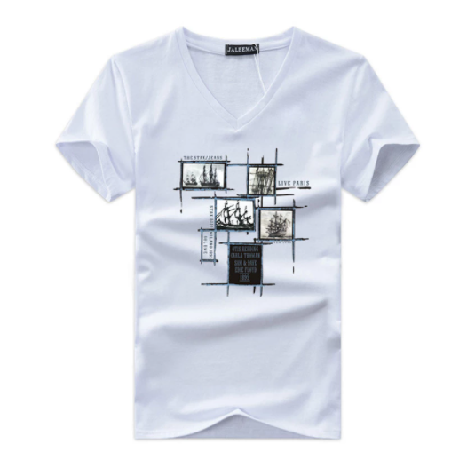 Men&apos;s Clothes T-shirts V-neck Basic Summer Tops Streetwear Casual Men T-shirt
