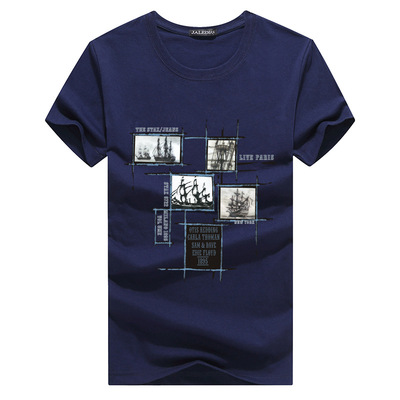 Men&apos;s Clothes T-shirts V-neck Basic Summer Tops Streetwear Casual Men T-shirt