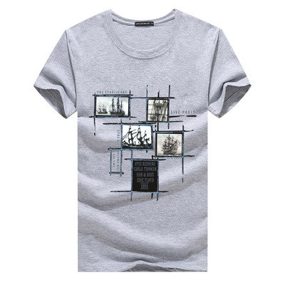 Men&apos;s Clothes T-shirts V-neck Basic Summer Tops Streetwear Casual Men T-shirt