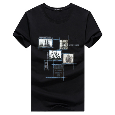 Men&apos;s Clothes T-shirts V-neck Basic Summer Tops Streetwear Casual Men T-shirt