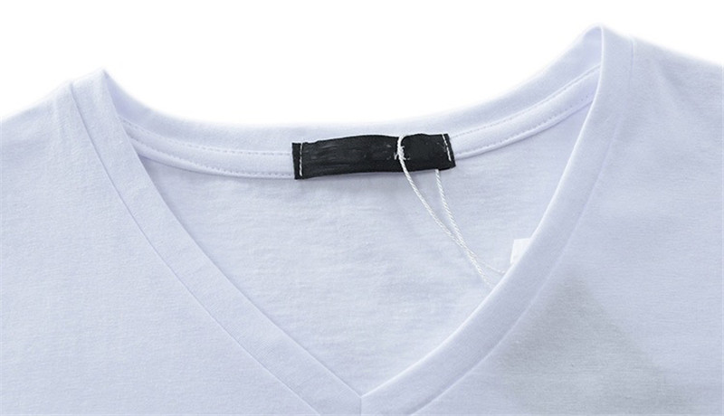 Men&apos;s Clothes T-shirts V-neck Basic Summer Tops Streetwear Casual Men T-shirt