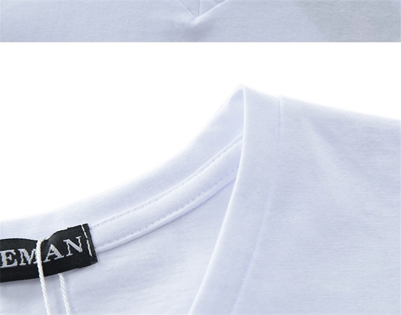 Men&apos;s Clothes T-shirts V-neck Basic Summer Tops Streetwear Casual Men T-shirt