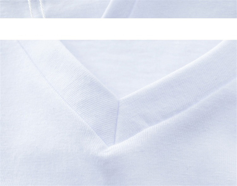 Men&apos;s Clothes T-shirts V-neck Basic Summer Tops Streetwear Casual Men T-shirt