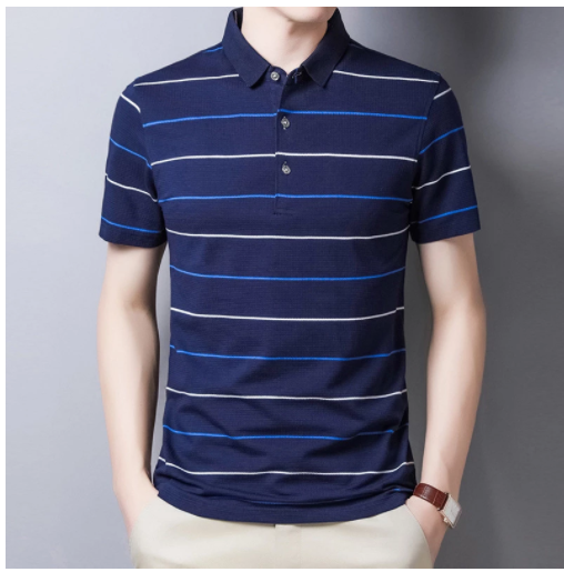 Men's Clothes T-shirts Summer Polo Shirt Cotton Short Sleeve Streetwear Striped Clothes
