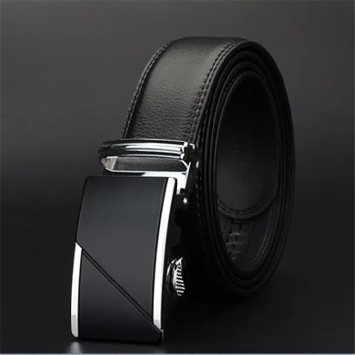 Clubbelts Men PU Leather Ratchet Belt With Orthodox Automatic Buckle Genuine Leather Belts For Men