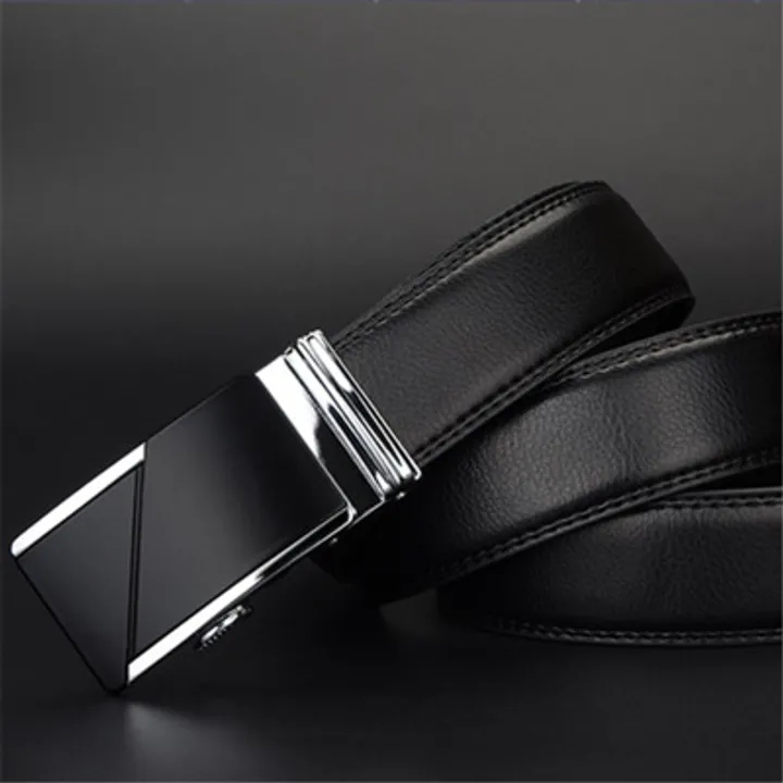 Clubbelts Men PU Leather Ratchet Belt With Orthodox Automatic Buckle Genuine Leather Belts For Men