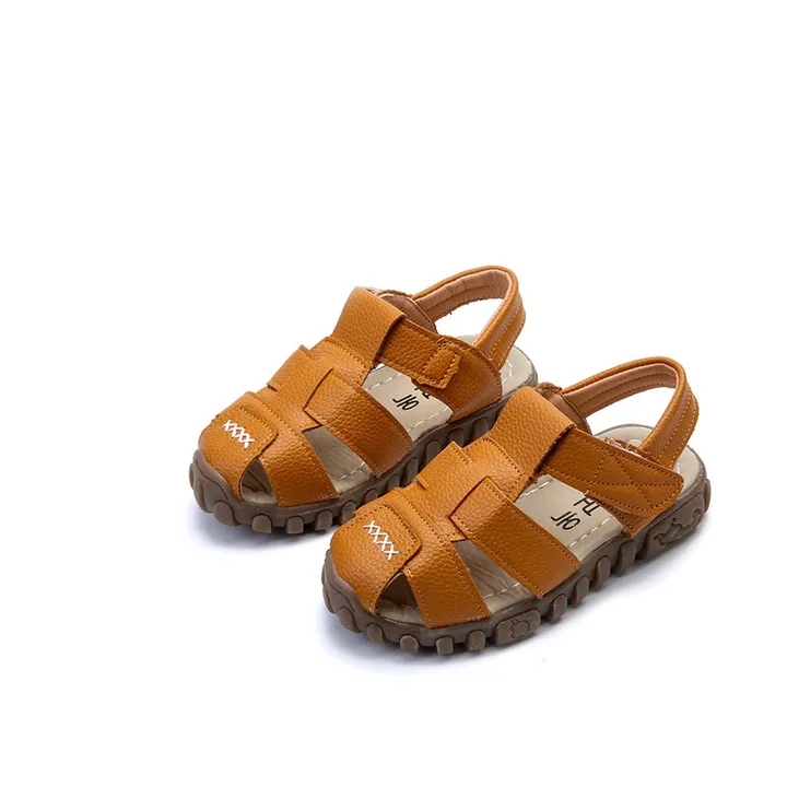 leather sandals boys PU leather in summer the new boys girls children beach shoes