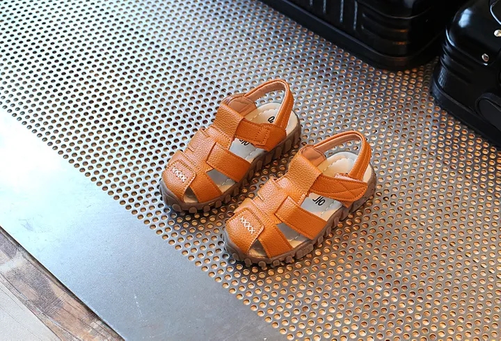leather sandals boys PU leather in summer the new boys girls children beach shoes