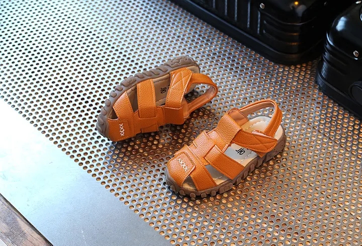 leather sandals boys PU leather in summer the new boys girls children beach shoes