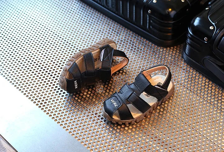leather sandals boys PU leather in summer the new boys girls children beach shoes