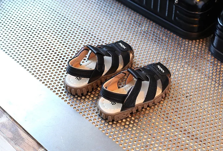 leather sandals boys PU leather in summer the new boys girls children beach shoes