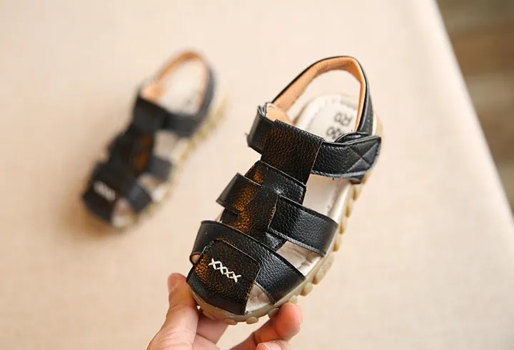 leather sandals boys PU leather in summer the new boys girls children beach shoes