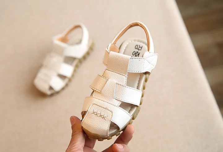 leather sandals boys PU leather in summer the new boys girls children beach shoes