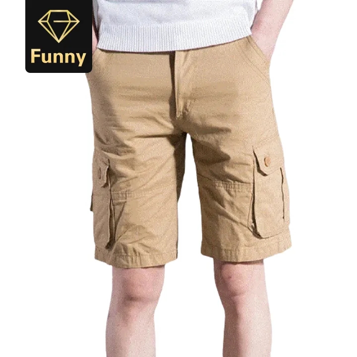 Summer Cargo Shorts Men Cotton Joggers Casual Sport Print Knee Length Camouflage Street Trousers