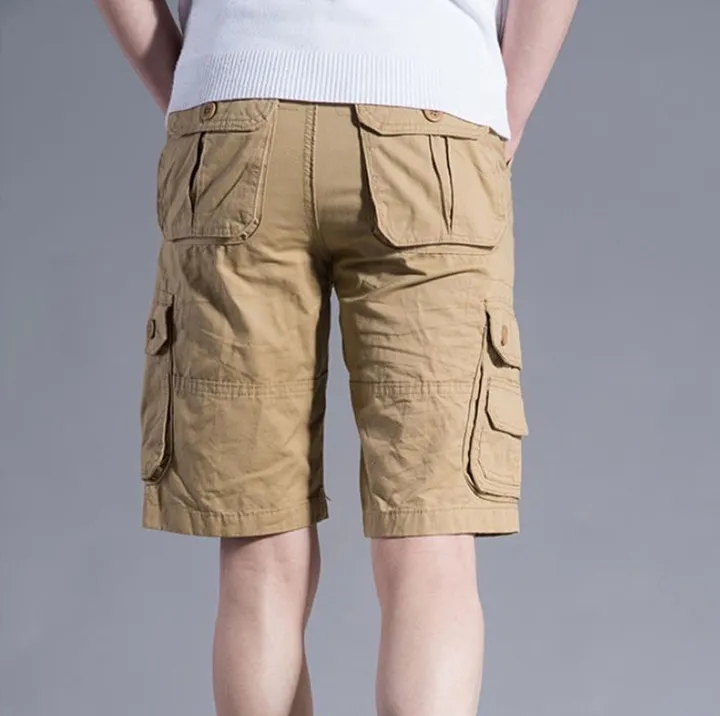 Summer Cargo Shorts Men Cotton Joggers Casual Sport Print Knee Length Camouflage Street Trousers
