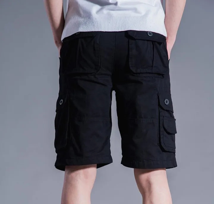 Summer Cargo Shorts Men Cotton Joggers Casual Sport Print Knee Length Camouflage Street Trousers