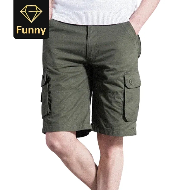 Summer Cargo Shorts Men Cotton Joggers Casual Sport Print Knee Length Camouflage Street Trousers