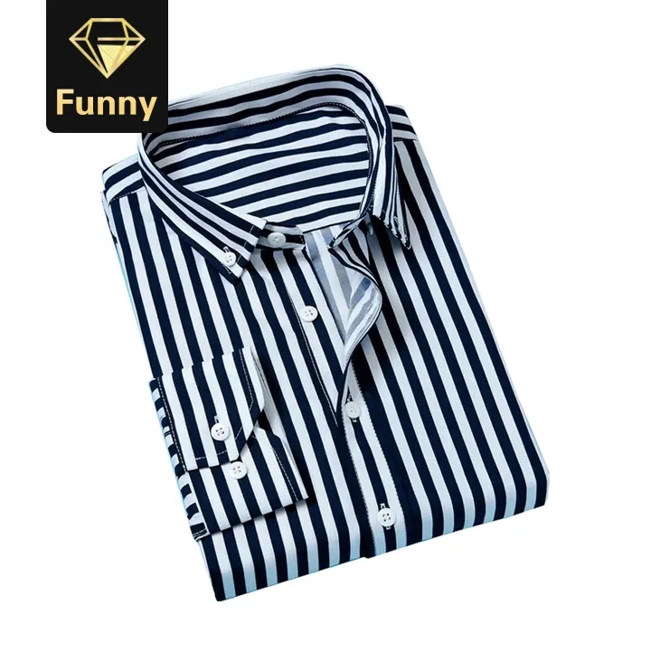 Classic Striped shirt Male Social Stripes Men Long Sleeve Formal Business Shirt