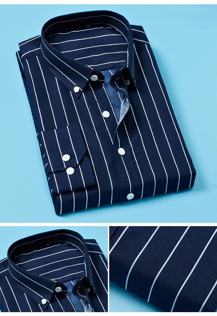 Classic Striped shirt Male Social Stripes Men Long Sleeve Formal Business Shirt