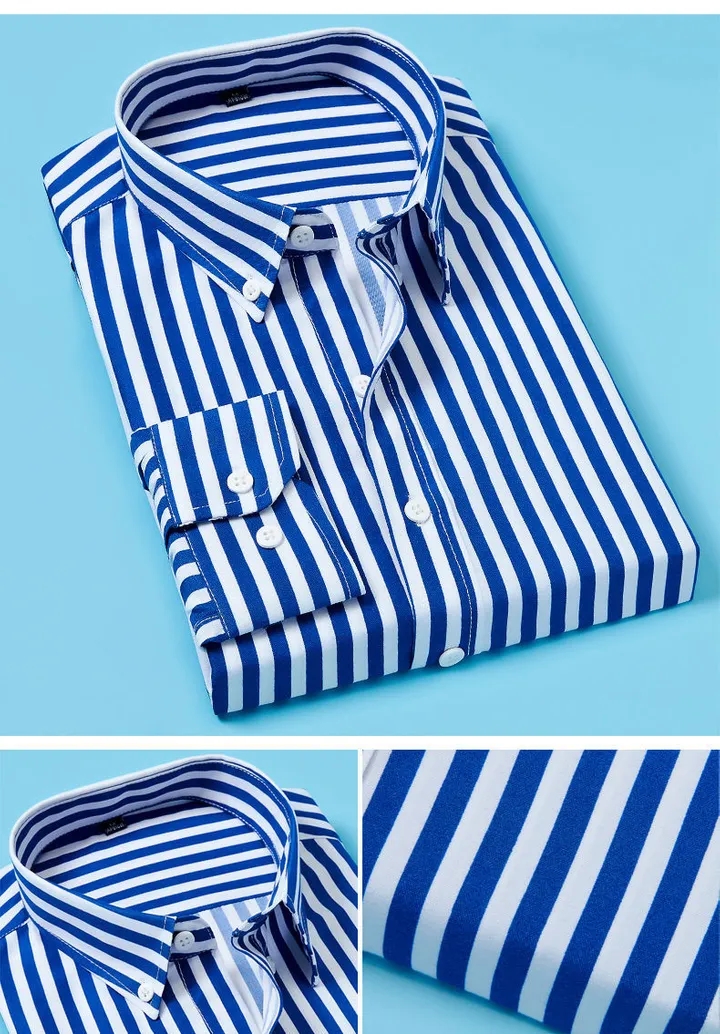 Classic Striped shirt Male Social Stripes Men Long Sleeve Formal Business Shirt