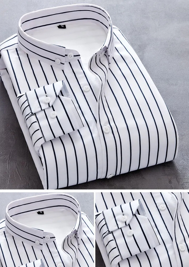 Classic Striped shirt Male Social Stripes Men Long Sleeve Formal Business Shirt
