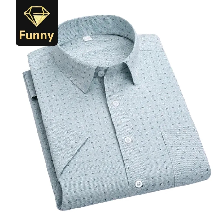 Summer Shirt Men Short Sleeve Turn-Down Collar Regular Fit Pocket Button Fashion shirt