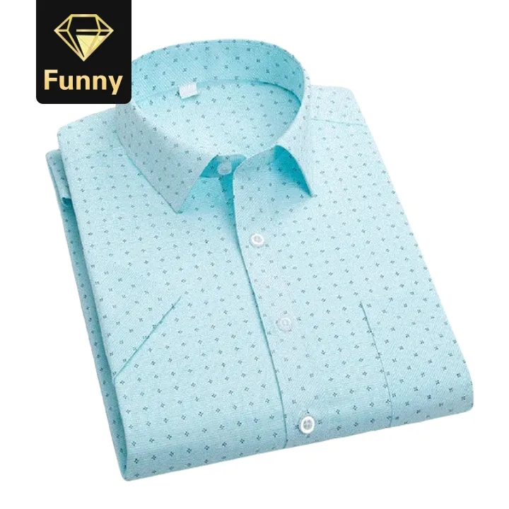 Summer Shirt Men Short Sleeve Turn-Down Collar Regular Fit Pocket Button Fashion shirt