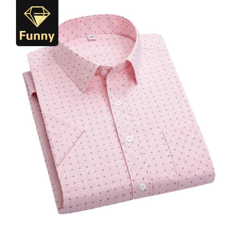 Summer Shirt Men Short Sleeve Turn-Down Collar Regular Fit Pocket Button Fashion shirt