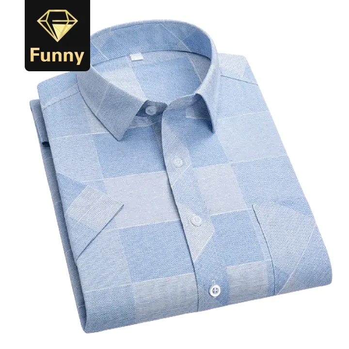 Summer Shirt Men Short Sleeve Turn-Down Collar Regular Fit Pocket Button Fashion shirt