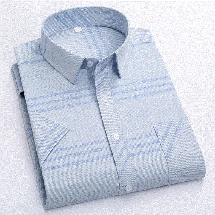 Summer Shirt Men Short Sleeve Turn-Down Collar Regular Fit Pocket Button Fashion shirt