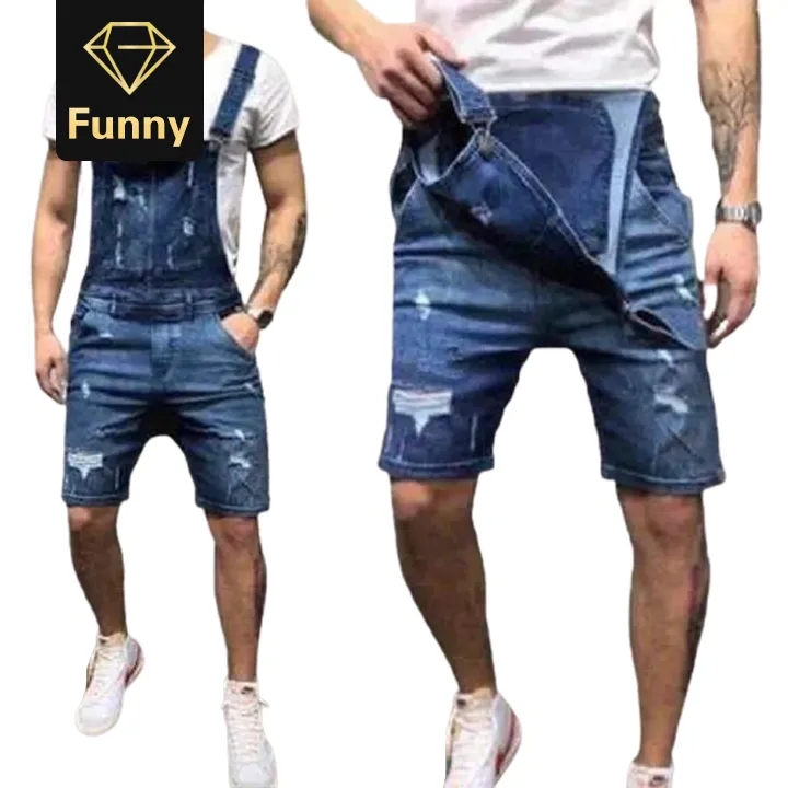 Summer Men Pants Overalls Dungarees Suspender Trousers Jeans Pants