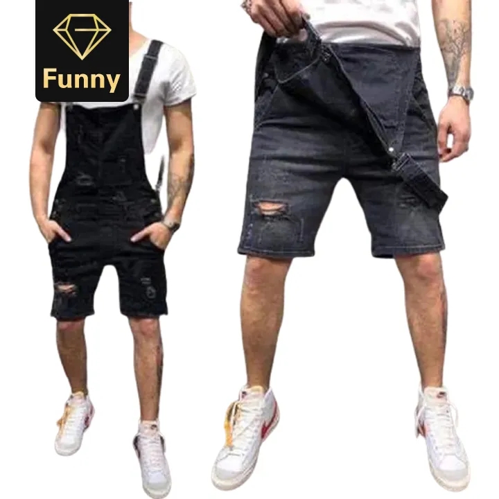 Summer Men Pants Overalls Dungarees Suspender Trousers Jeans Pants