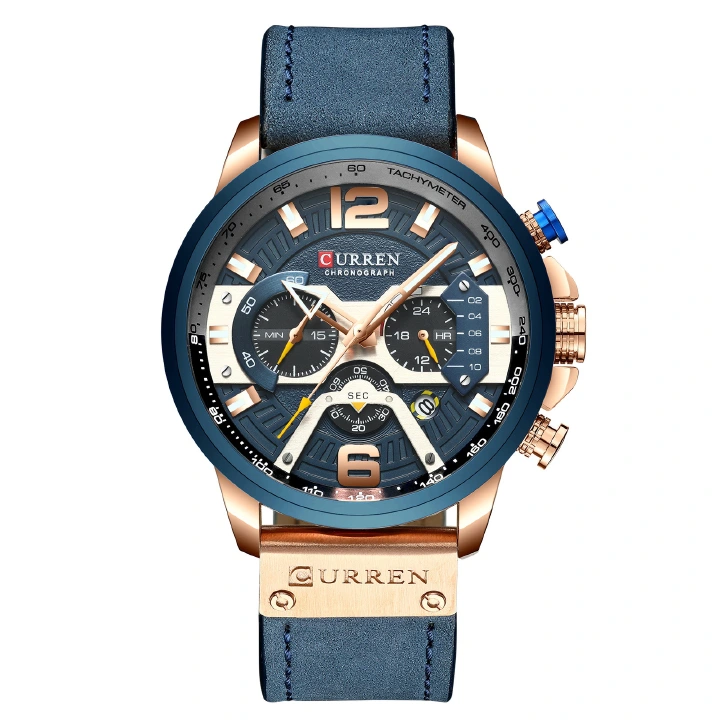 CURREN Casual Sport Watches for Men Top Brand Luxury Military Leather Wrist Watch Man Clock Fashion Chronograph Wristwatch