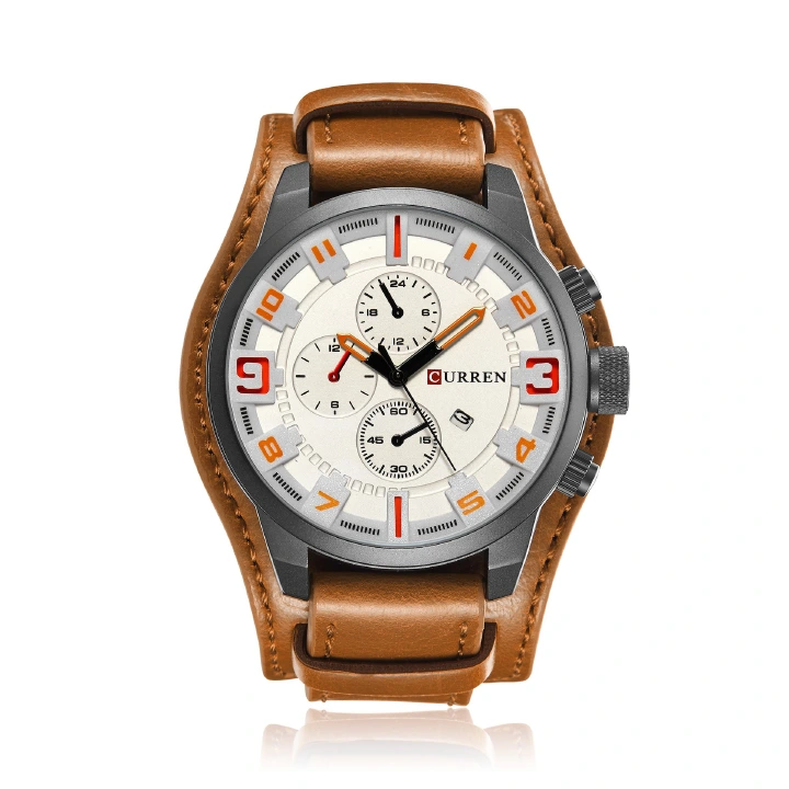 CURREN Mens Watches Military Sports Men Watch Quartz Date Clock Casual Leather Wrist Watch Relogio Masculino