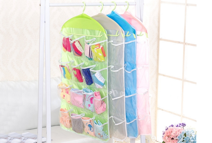 FH Brand 16 Grids Buggy Bag Receive Underwear and Socks Storage Organizer Save Vertical Space Random 7