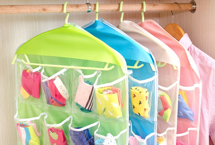 FH Brand 16 Grids Buggy Bag Receive Underwear and Socks Storage Organizer Save Vertical Space Random 5